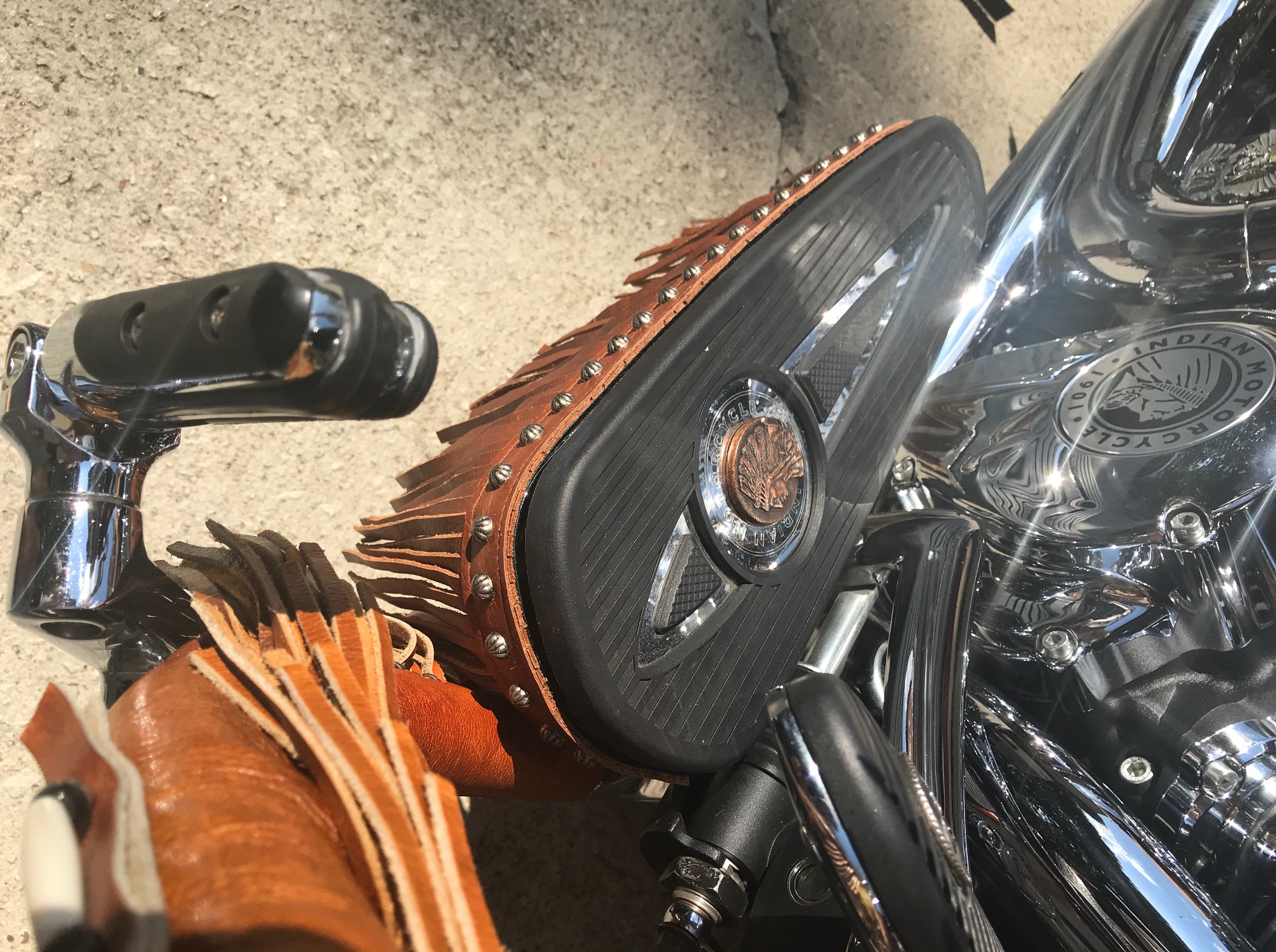 front view floorboard fringe - Native American Motorcycle